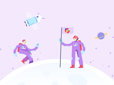 Galaxy branding flat illustration landing page landingpage ui uidesign ux web