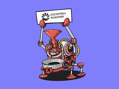 C5 Coffee Roaster Robot branding design graphic design illustration landingpage logo