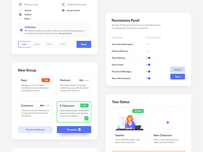 Create e-classroom components animation app colorful components design elearning elements learning app ui user interface ux