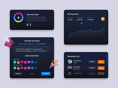 Funds Management App components app colorful components dashboard design elements funds management money ui user experience user-interface ux web