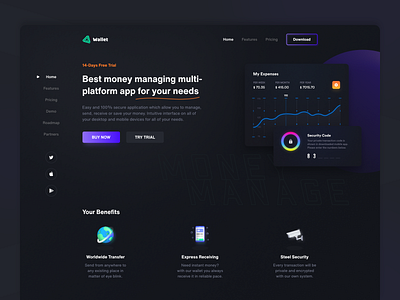 Landing Page for funds management app