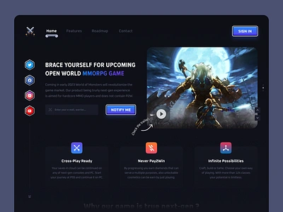 MMORPG Game landing page concept colorful concept design game gaming graphic design landing landing page mmorpg rpg ui user experience user interface user interface ux web website