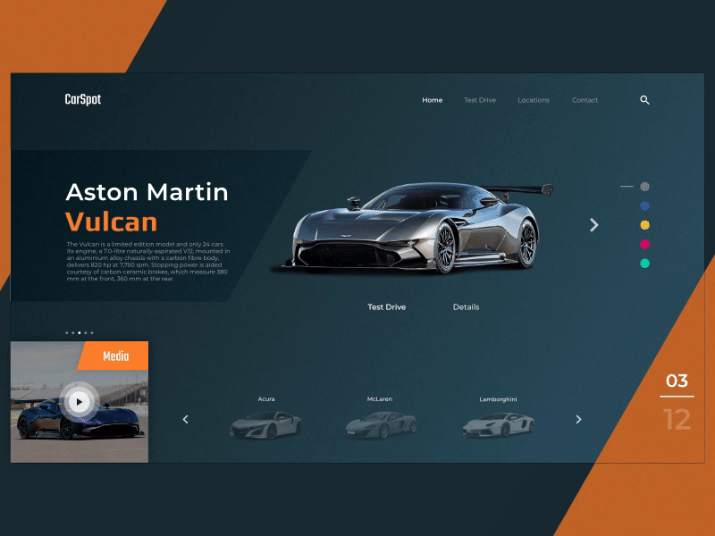 Car Dealer Homepage aftereffects animated animation card cars landing page luxury ui user interface ux web website