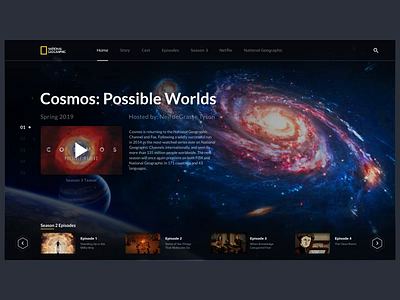 NatGeo - Cosmos aftereffects cosmos design landing page mp4 national geographic netflix tv tv series ui user interface web website