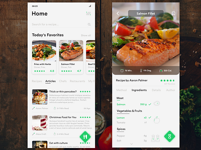 Recipe App UI chef cooking design food mobile recipe recipe app recipes ui user interface