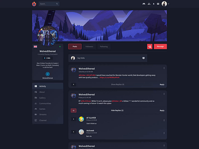 Ember - Social platform for Gamers aftereffects animation app design gamers games gaming ui user interface web website