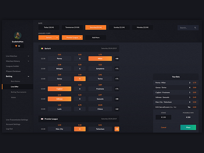 Minimalistic football betting bets betting design football gambling minimalistic soccer ui user interface web website