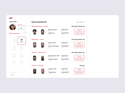 UFC Booking Ticket Concept aftereffects animated animation app design mma ufc ui ui design user experience user interface ux uxdesign web website