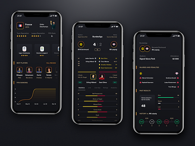FManiac - Football manager mobile app p2. app dark dark theme design fm football iphone manager mobile mobile app soccer ui user experience user interface ux