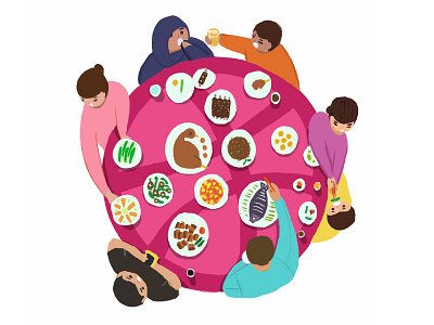 dribbble-table illustration