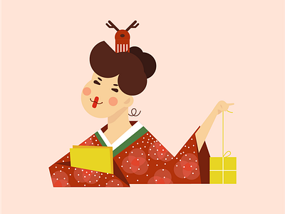 Gift Picker 1 christmas illustration japan jing woman