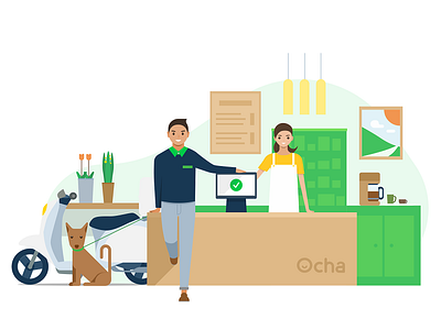 Ocha OPS Welcome Page illustration ocha restaurant welcome page