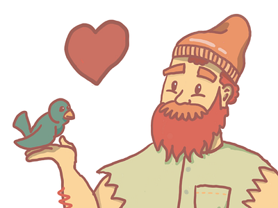 Lumberjack Lover axe bird character heart illustration love lumberjack procreate valentines