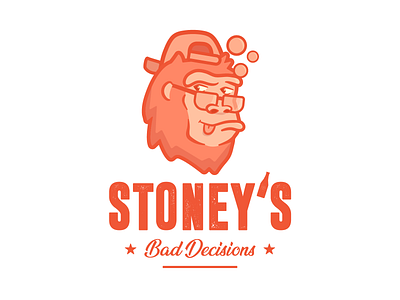 Stoney's Bad Decisions Bar bar beer brand branding gorilla illustration logo sticker