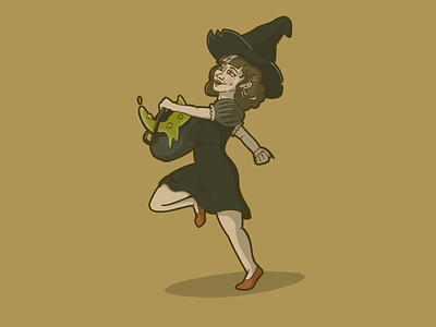 Brewing Trouble character halloween illustration magic witch