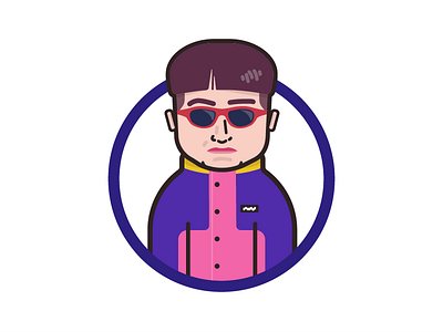 Oliver Tree badge hiphop illustration oliver tree rapper sticker