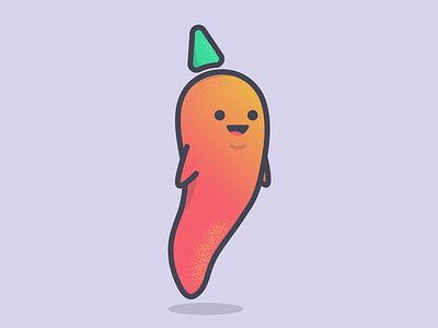 Ghost Pepper character cute ghost illustration pepper sticker