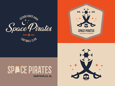 Huntsville Space Pirates alabama badge branding football football club football logo huntsville logo pirate soccer space