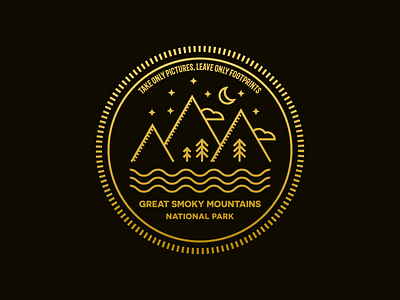 Great Smoky Mountains National Park backpacking badge camping illustration linework mountains national park national parks outdoor smoky mountains stamp sticker