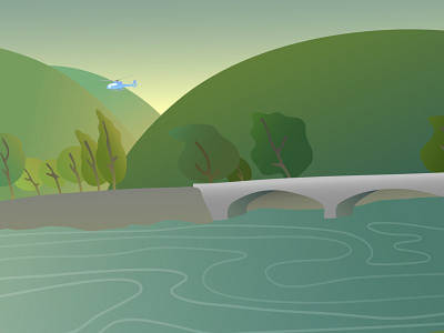 River scene affinitydesigner flatdesign illustration