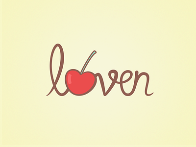 Loven baking branding cherry lettering logo sweet typography