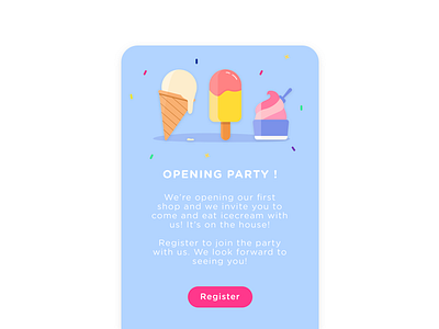 Daily UI 006 - Icecream voucher dailyui digitaldesign icecream illustration register summer voucher