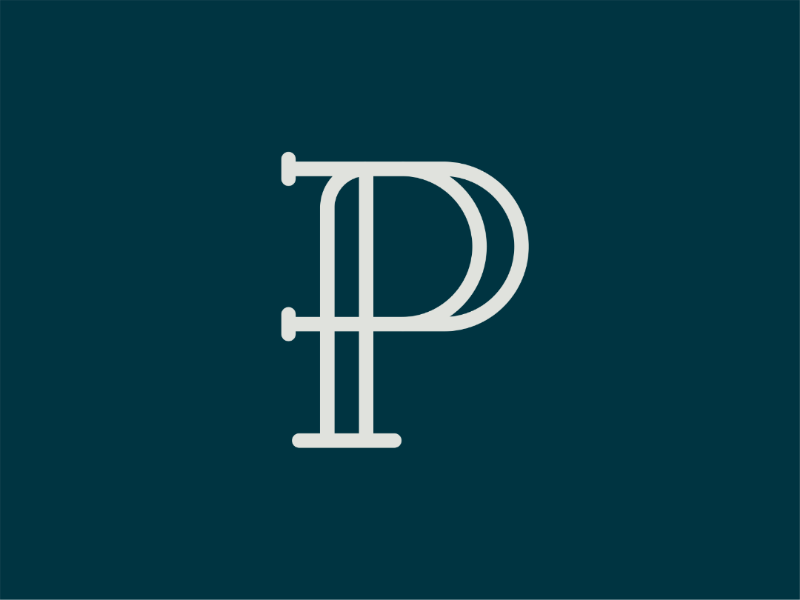 P Icon inspiration typography modern line art vector design logo