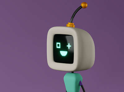 Zoom to Robo robot 3d blender character design design illustration texture illustration design