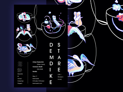 Demdike Stare Poster branding design illustration music poster typography