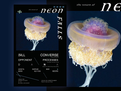 Bill Converse at Neon Falls branding design illustration music poster poster design typography