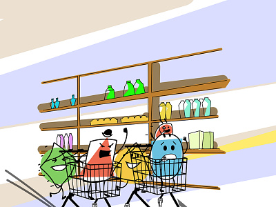 COVOID-19 Shopping Scene vector aggresive shopping graphic art charactedesign lineart storyboard covid19 illustration