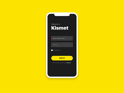 Daily UI #001 - Login for Kismet
