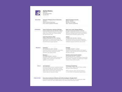 UX Resume Template