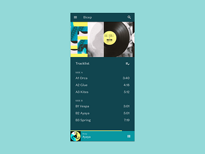 Daily UI #008 - Music Player 008 app bicep branding brutalism daily dailyui design icon illustration illustrator music player sans sans serif typography ui ux vector web