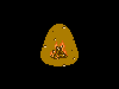 Campfire 8bit animated game sinkhole