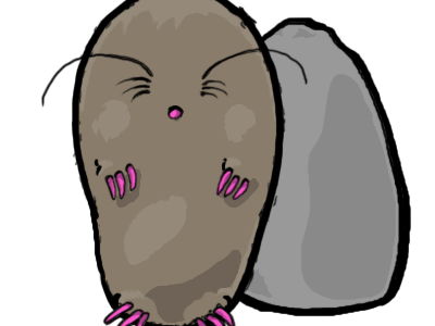 Mole. Rock. brown cintiq12wx gray illustration mole photoshop pink rock