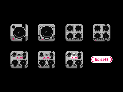 Evolution of the NoiseES Icon 8bit icon ios nes noisees pixel unabandoned