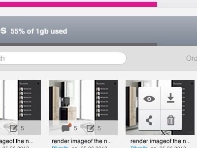 Image actions images interaction thumbnails ui