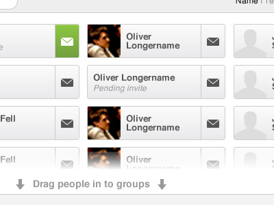 People contacts drag n drop ui