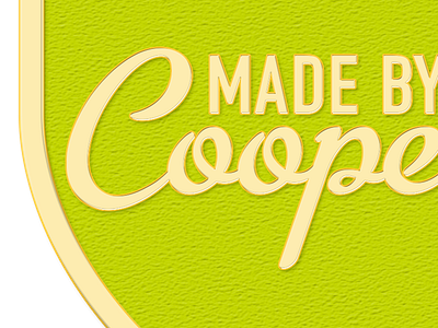 Made by Cooper badge gold metal