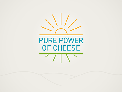 Pure Power Cheese cheese field identity logo sun