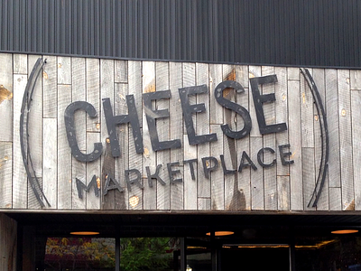 Cheese Marketplace Sign cheese custom lettering custom type lettering logo design logotype signage texture type typography vintage