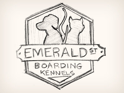 Emerald St. Kennels kennel logo pet signage