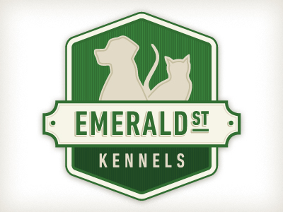 Emerald St. Kennels kennel logo pet signage