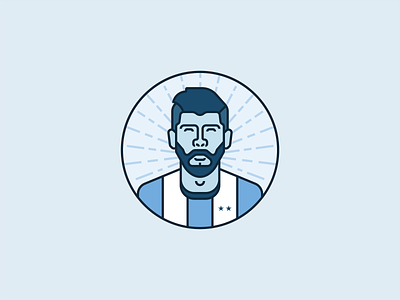 Leo Messi argentina badge badge design copa america design football icon illustration illustrator leo messi line line design linework logo messi outline portrait soccer vector