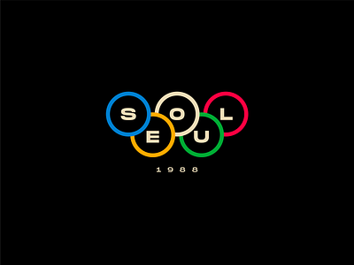 Seoul 1988 Olympics Logo Redesign brand branding design graphic design icon identity illustrator logo logo designer logotype mark minimal monogram olympics poster poster design seoul symbol typography vector