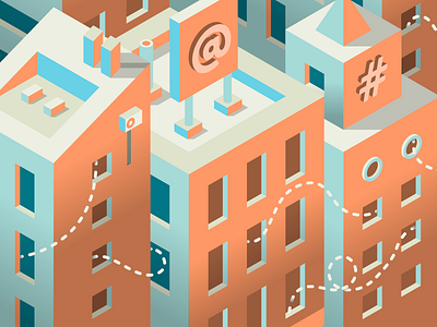 Twitter City #02 build city design geometry graphic illustration illustrator isometric line simple town vector