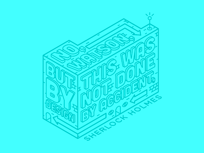 Aiga Quotes #02 build building design eye holmes icon isometric line outline quote sherlock vector