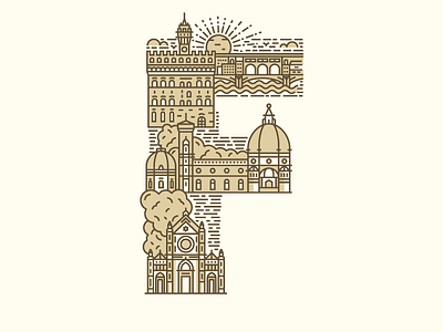 F is for Firenze 36 days of type f firenze illustration italy letter line type typography vector