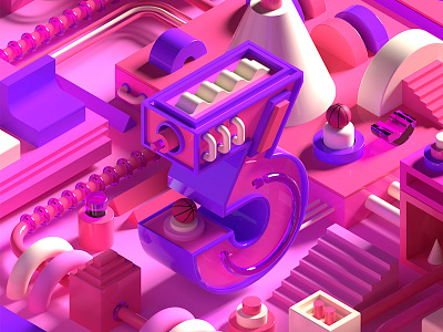 3 Dribbble Invites! 3d cinema4d draft dribbble dribbble invite giveaway isometric redshift